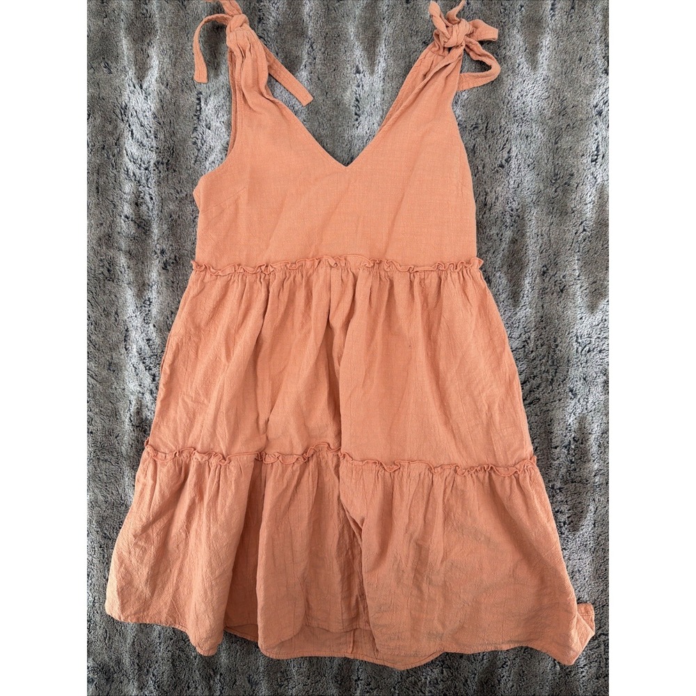 Petal & Pup Erenda Dress Orange Tiered Midi Boho Tie Strap Sleeveless